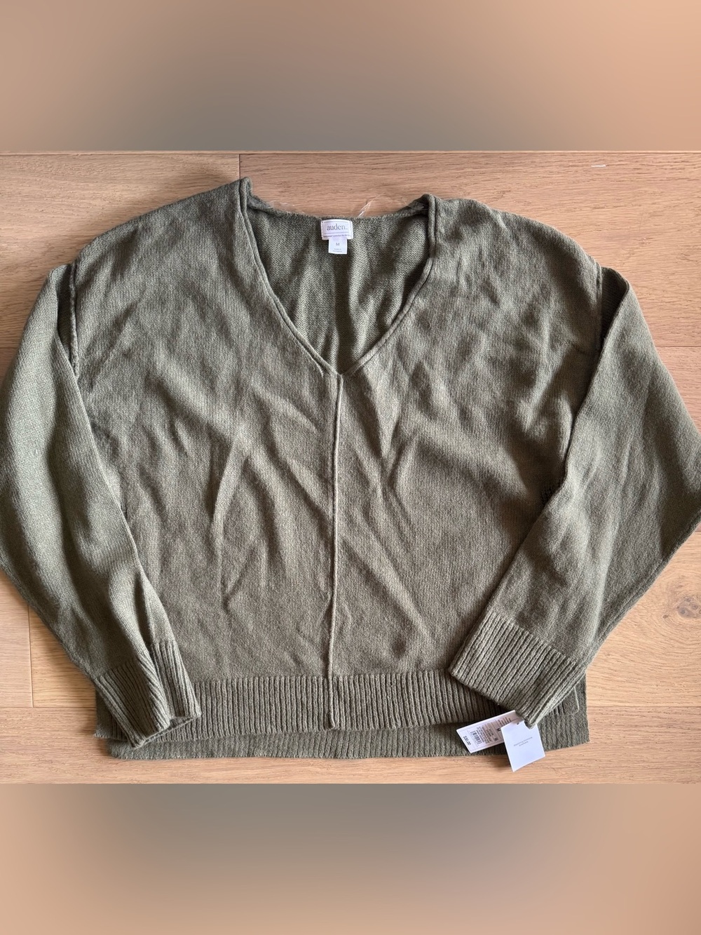 Auden Olive Green V-Neck Sweater